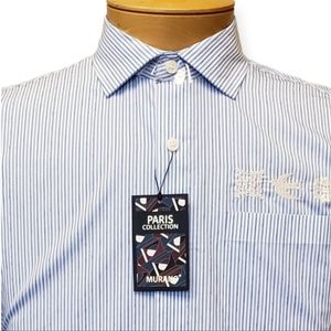MURANO M SLIM FIT L/S SHIRT PARIS COLL BLUE STRIPE
